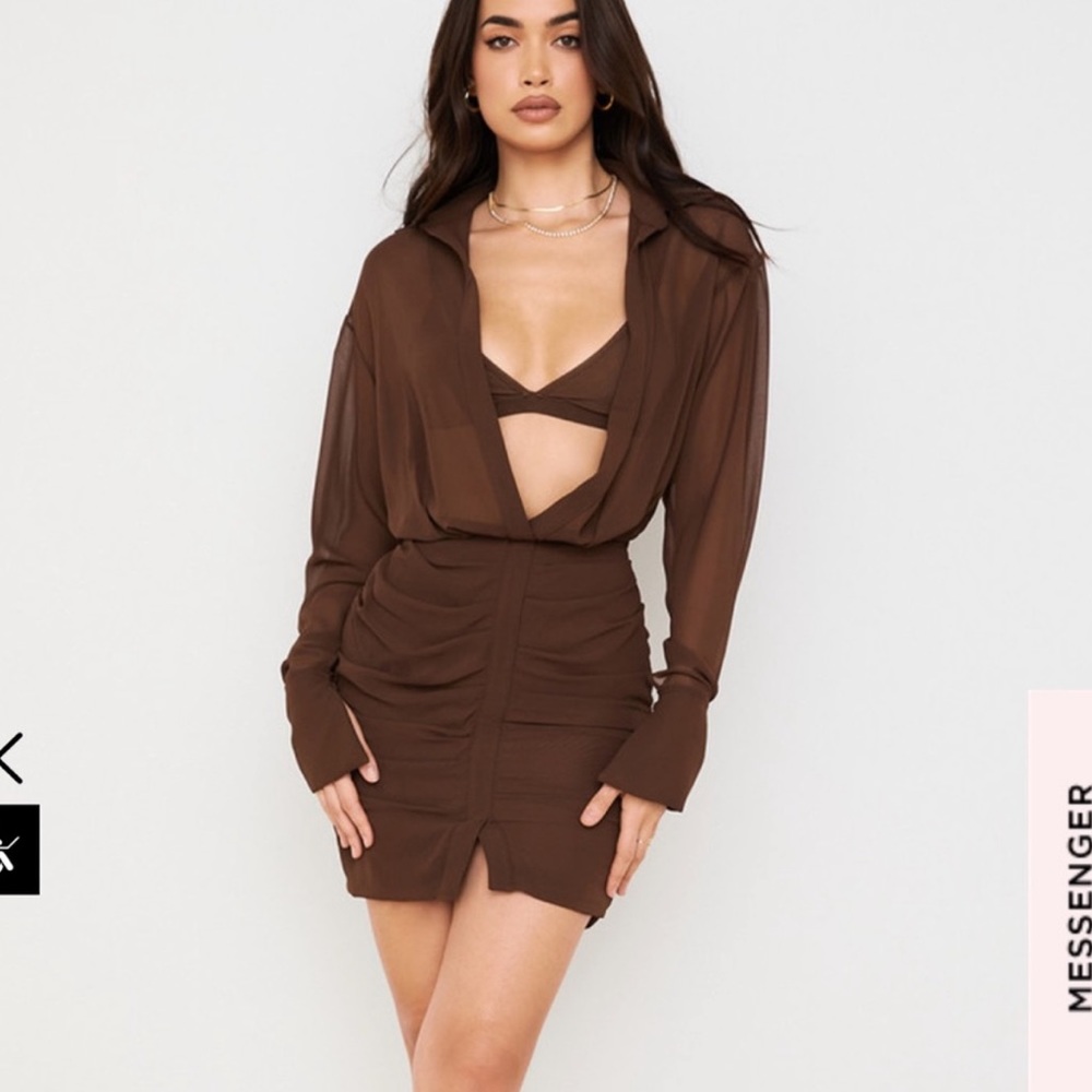 House of CB Cleo Dress in Chocolate Brown
